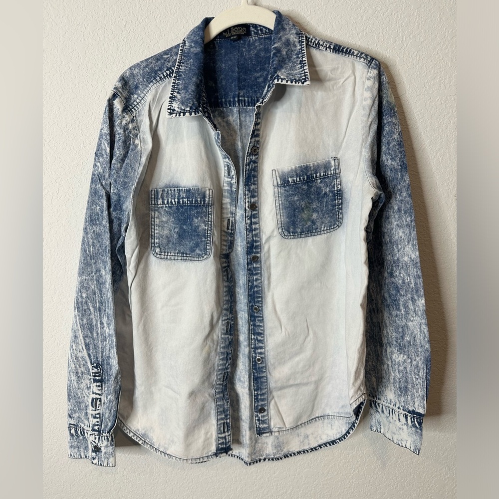 Blue Jean/white female shirt.Size M